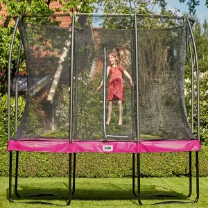 10ft x 7ft Salta Pink Comfort Edition Rectangular Trampoline with Enclosure