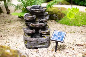 Easy Fountain  Rock Falls Solar Powered Garden Feature - L 23 cm x W 31 cm x H 45 cm