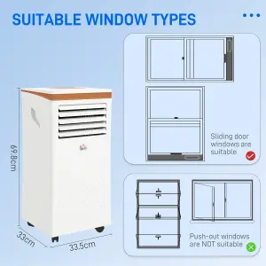 HOMCOM 10000 BTU Portable Air Conditioner 4 Modes LED Display Timer Home Office