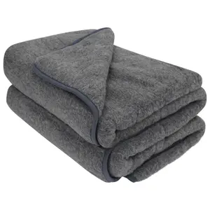 Merino Wool Quilt - Plain Grey