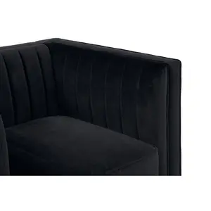 Interiors by Premier Farah Black Velvet Chair