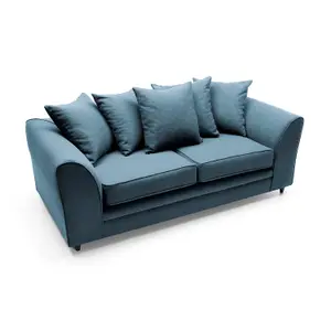 Darcy 3 Seater Sofa in Teal  Linen Fabric