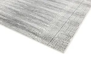 Grey Geometric Modern Easy to clean Rug for Dining Room-120cm X 170cm