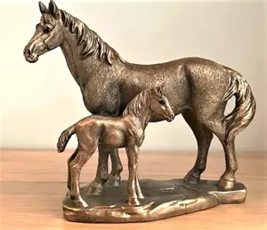 Horse & foal figurine from the Leonardo Reflections Bronzed range, gift boxed.