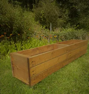 Extra Large Wooden Garden Planter Trough Outdoor Veg  Pot Box 1200mm wide