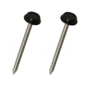 1000 x Black UPVC 30mm Poly Top Pins Plastic Headed Fascia Fixings