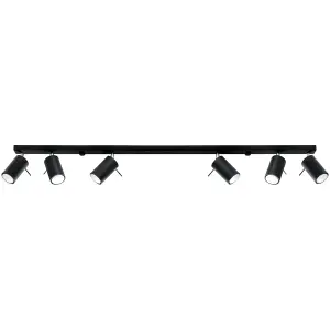 Ring Steel Black 6 Light Classic Ceiling Light