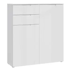 Sienna Chest of Drawers in White/White High Gloss