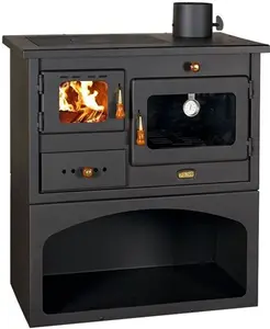 Wood Burning Cooking Stove For Solid Fuel. Heating Power 10KW. Oven