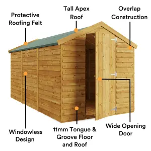 BillyOh Super Saver Overlap Apex Wooden Shed - 12x6