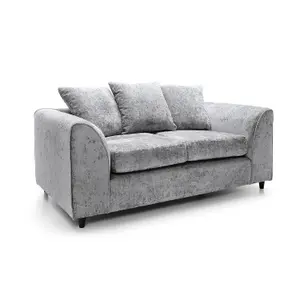 Harriet Crushed Chenille 2 Seater Sofa in Light Grey