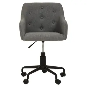 Interiors by Premier Brent Tufted Grey And Black Home Office Chair