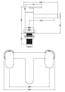 Round Deck Mounted Bath Filler Tap - Matt Black - Balterley