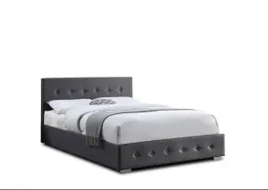 Dark Grey King Size Ottoman Lift Up Storage Bed With Pocket Sprung Mattress