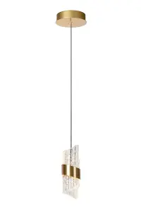 Lucide KLIGANDE - Pendant light - 13 cm - LED - 1x9W 2700K - Matt Gold / Brass