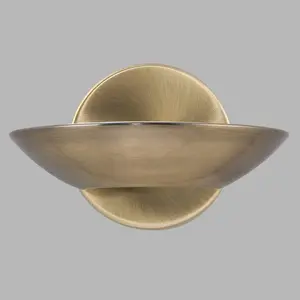 Eta Mild Steel LED Flush Mounted Sconce Antique Brass