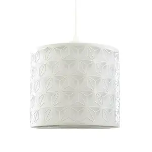 Modern Geometric Pendant Lighting Shade with Inner White Cotton Drum Diffuser