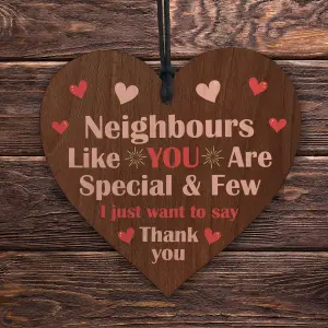 Red Ocean Friendship Gift For Neighbour Wood Heart Neighbour Birthday Christmas Gift Thank You Gift For Him Her