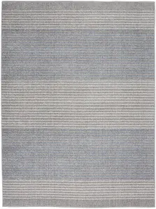 Grey Striped Modern Rug Easy to clean Dining Room-160cm X 221cm