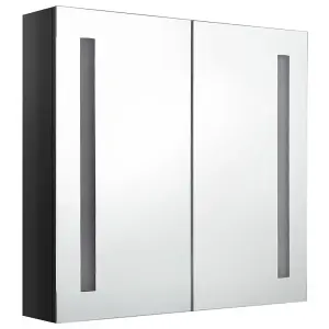 Berkfield LED Bathroom Mirror Cabinet Shining Black 62x14x60 cm