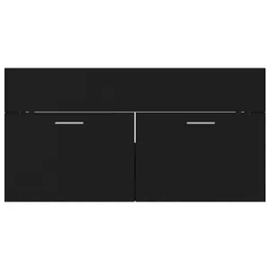 Berkfield 2 Piece Bathroom Furniture Set Black Engineered Wood