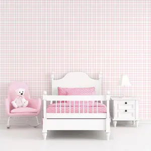 Galerie Tiny Tots 2 Pink Plaid Smooth Wallpaper