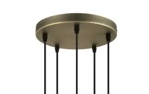 GoodHome Northwich Round Satin Pewter effect 5 Lamp LED Pendant ceiling light, (Dia)250mm