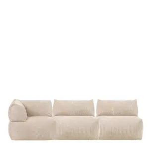 icon Tetra Fine Cord Natural Modular Sofa Set (3 individual sections) - Combination Three