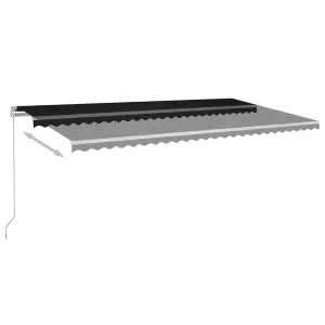 Berkfield Manual Retractable Awning with LED 600x350 cm Anthracite