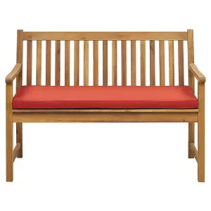 Garden Bench with Cushion VIVARA Certified Acacia Wood Dark Red