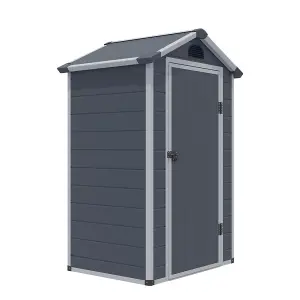 4 x 3 Single Door Apex Plastic Shed (Dark Grey)