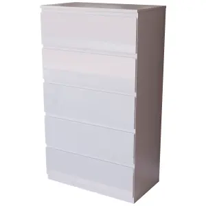 Vida Designs Glinton 5 Drawer Chest (100% FSC), White