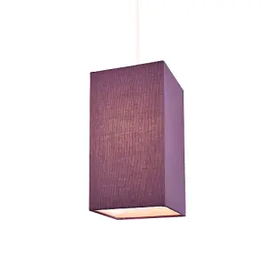 Contemporary and Stylish Vivid Purple Linen Fabric Tall Rectangular Lampshade