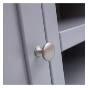 Biccari Grey 2 Door TV Cabinet Chrome Knob