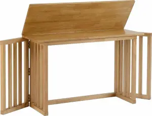 Richmond Oak Varnish Foldaway Dining Set with 2 Stools