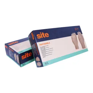 Site Vinyl Disposable gloves Large, Pack of 100