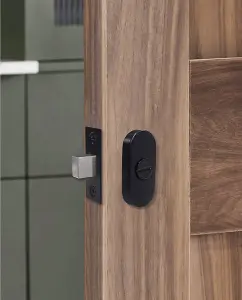 Slim Bathroom Turn Lock with Matt Black Finish