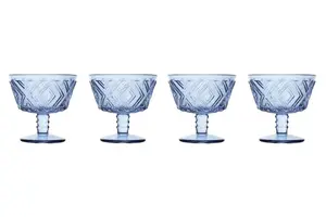 Maison by Premier Fleur Set Of Four Blue Dessert Dishes