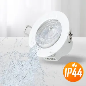 paul russells LED Downlight White Tilt Recessed Ceiling Spotlight 4.8W 500 Lumens, IP44, Colour Changeable CCT3