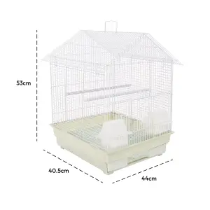 KCT Indoor Bird Cage Lima Plus Exotic Portable Small - White