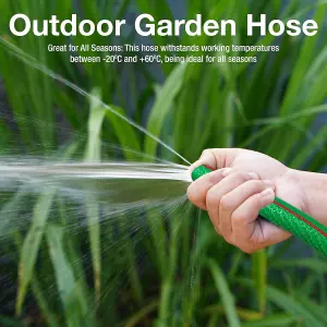 Premium Garden Hose with 2 Hose Connectors- Flexible Hose for All Seasons Use-6-Layer PVC Hose with Reinforcement -3m Pressure Hos