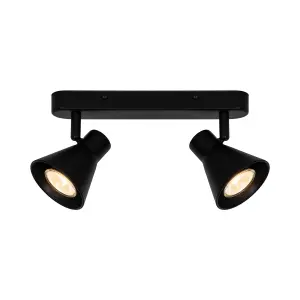 Nordlux Eik Twin Ceiling Spotlight Black GU10