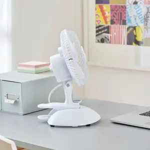 Neo Mini Clip Base Mount Desk Fan - White