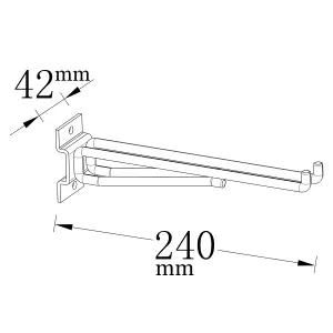 GoodHome Rand Powder-coated Black Large Tool hook (W)42mm