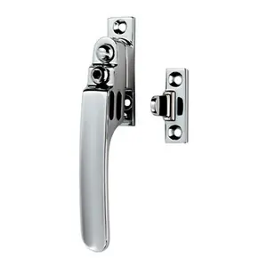 Locking Casement Window Fastener with Night Vent 16 x 60mm Polished Chrome