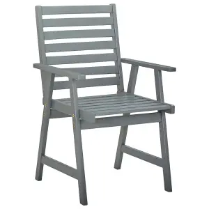 Berkfield Outdoor Dining Chairs 3 pcs Grey Solid Acacia Wood