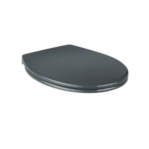 GoodHome Diani Grey Round Soft close Toilet seat