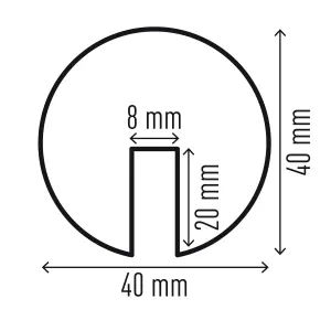 Durable Adhesive Warning Edge Impact Protection Profiles E8R - 1 Metre