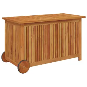 Berkfield Garden Storage Box with Wheels 90x50x58 cm Solid Wood Acacia