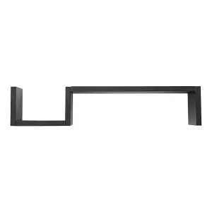 Set of 2 Black Wooden Wall Mounted Floating Shelves 58cm (W) x 10cm (D) x 12cm (H)